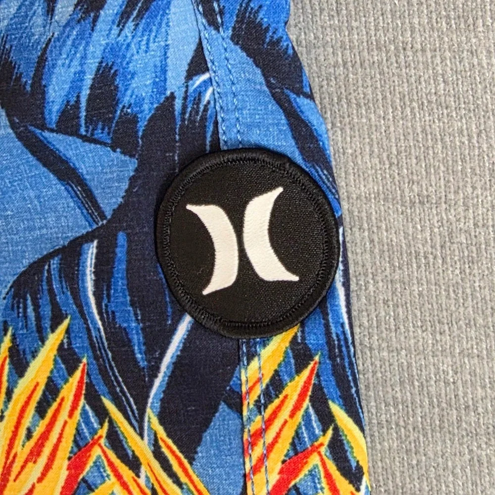 Lot of Hurley Board Shorts Mens 32 Blue Bird of Paradise Tropical Swim Trunks